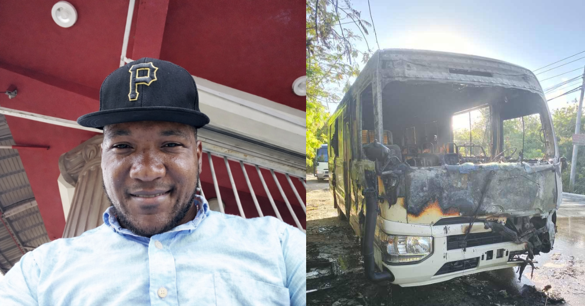 Parte conductor del autobús turístico incendiado en Bávaro